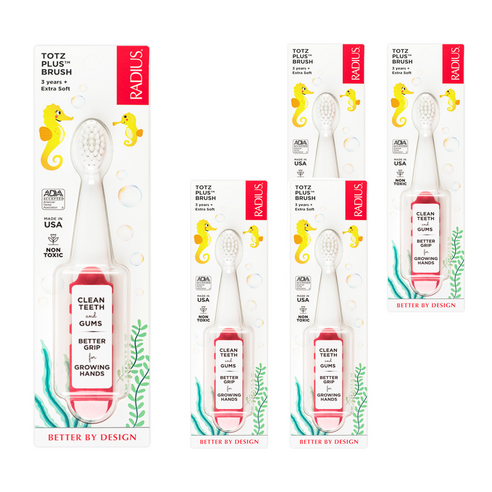 래디어스 토츠플러스 3단계 유아 칫솔, 코랄핑크 + 화이트, 1개입, 5개