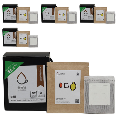좋은날 공정무역 탄자니아 드립백 커피, 100g, 10개입, 5개