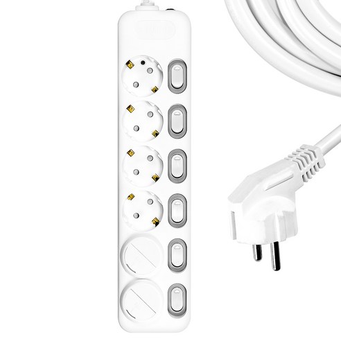 써지오 개별 멀티탭 6구 DH-1668-MT + 안전커버 2개입, 4.5m, 단일, 1개