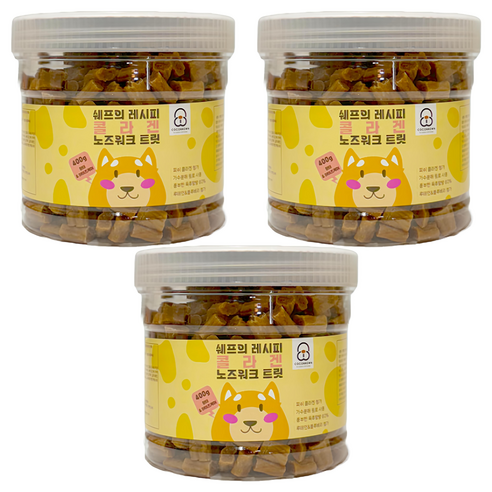 코코브라운 강아지 쉐프의 레시피 콜라겐 노즈워크 트릿, 400g, 3개, 황태 아이즈케어