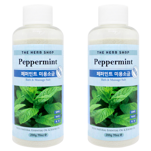 더허브샵 페퍼민트 마사지 미용소금, 200g, 2개