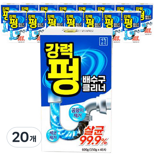 생활공식 강력 펑 배수구 클리너 4p, 600g, 20개