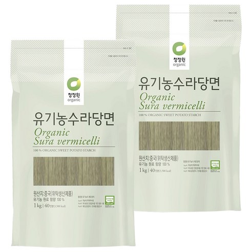 청정원 유기농 수라 당면, 1kg, 2개