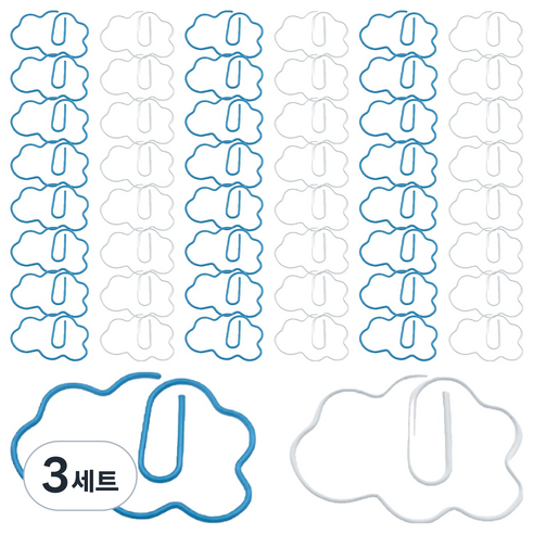 쏘앤영 구름 모양 컬러 클립 2종 x 25p 세트, 3세트