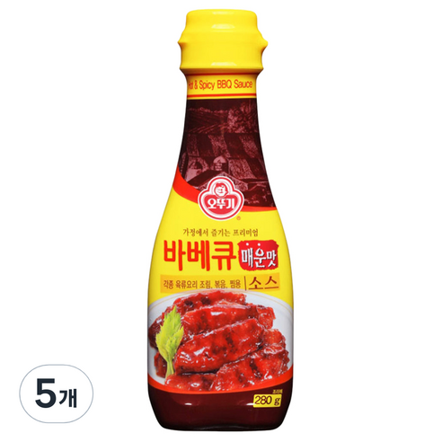 오뚜기 바베큐소스 매운맛, 280g, 5개