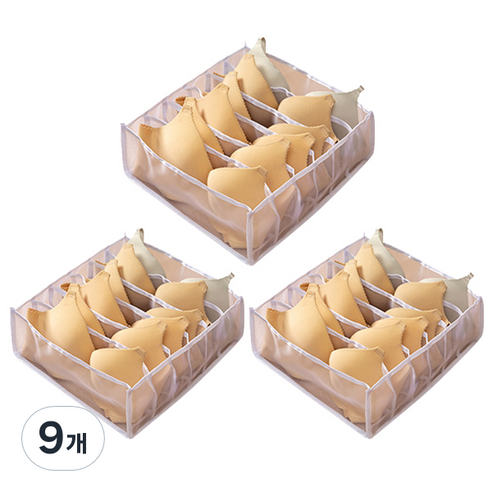 마켓피오 메쉬 속옷정리함 6칸 화이트, 9개