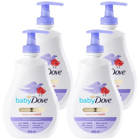 베이비도브 유아용 바디워시 카밍모이스처, 400ml, 4개