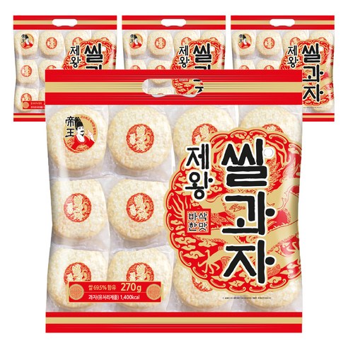 제왕 쌀과자 바삭한맛 원형, 270g, 4개