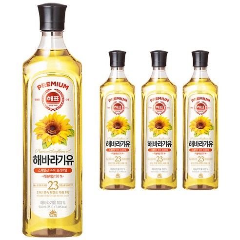 해표 해바라기유, 500ml, 4개 해바라기씨오일 15 해표 해바라기유, 4개, 900ml