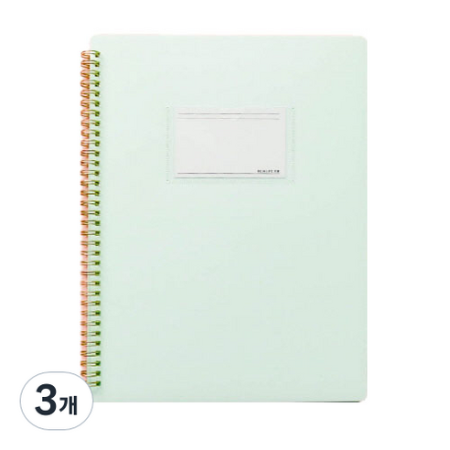 노트스타일 A4 클리어파일 20p, 그린, 3개