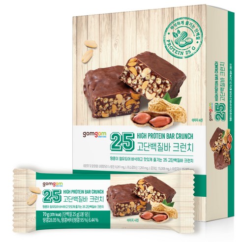 곰곰 25 고단백질바 크런치, 70g, 16개