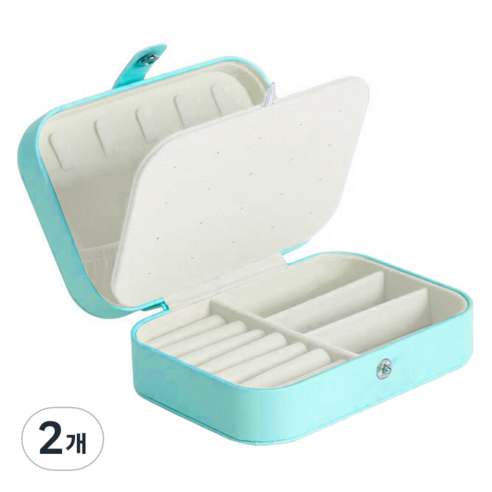 세컨드베스트 사각 이중 보관 악세사리보관함 16 x 11 x 5 cm, 블루, 2개
