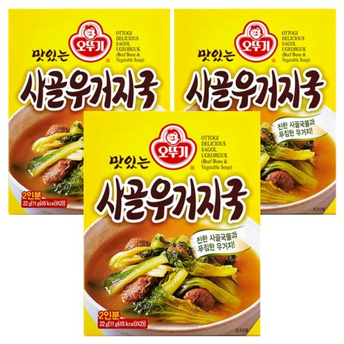 오뚜기 맛있는 사골우거지국, 22g, 3개