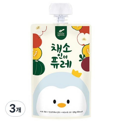 리틀스푼 채소 인 더 퓨레, 혼합맛(사과/단호박/비트), 100g, 3개