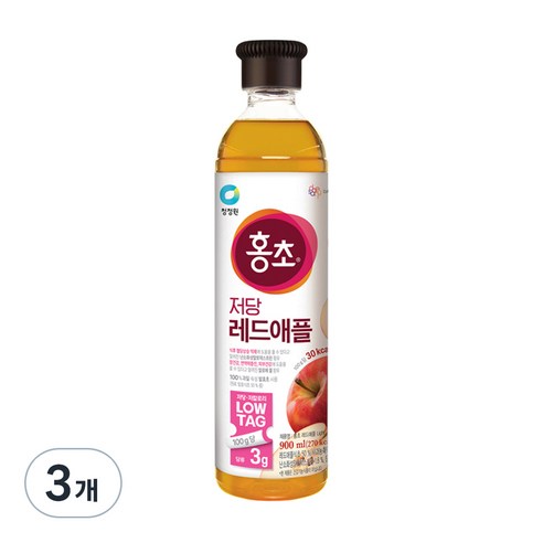 홍초 청정원 레드애플 저당, 3개, 900ml