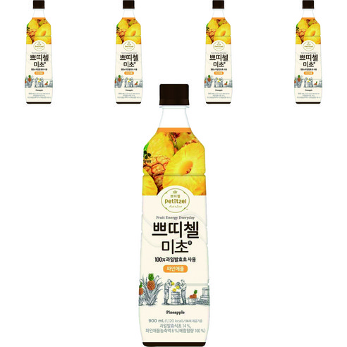쁘띠첼 미초 파인애플 식초, 900ml, 5개