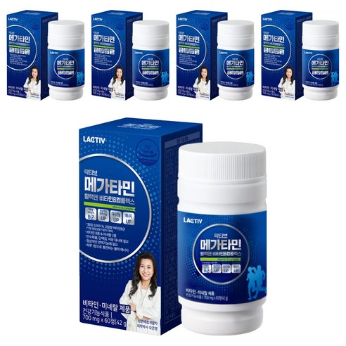 락티브 메가타민 활력엔 비타민B컴플렉스, 60정, 5개