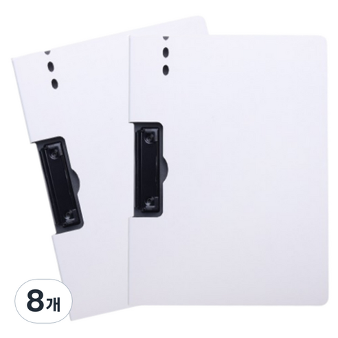 스타리움 가로형 A4 서류철 화이철 클립보드, 화이트, 8개