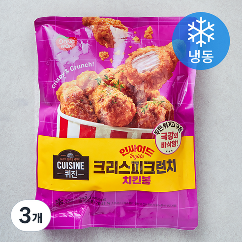 퀴진 인싸이드 크리스피크런치 치킨봉 (냉동), 310g, 3개