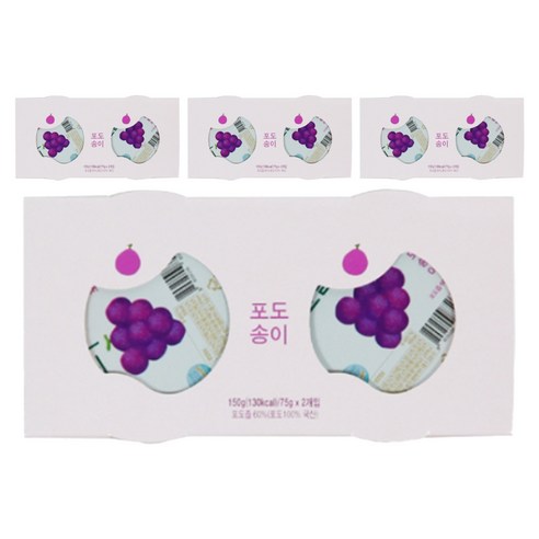 에코맘의산골이유식 유아용 산골푸딩 2p, 포도송이, 150g, 4세트