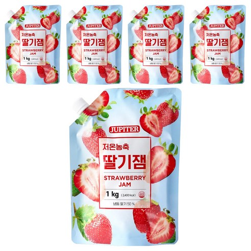 래미푸드 저온농축 딸기잼, 1kg, 5개