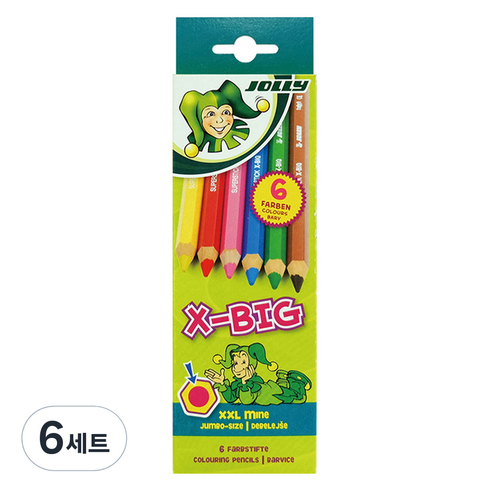 지구화학 졸리 X BIG 색연필 6종 세트, 6색, 6세트