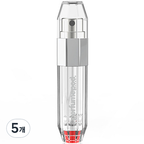 트라발로 퍼퓸팟 크리스탈 펌핑식 충전 휴대용 향수공병 5ml, 실버, 5개
