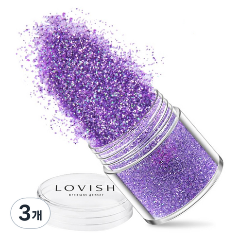 러비쉬 프리미엄 네일 글리터 10g, LVS-037 라일락, 3개