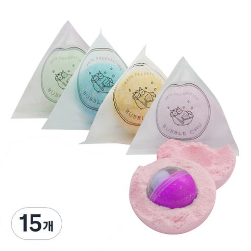 버블츄 탄산바스 탄산입욕제 대, 120g, 15개