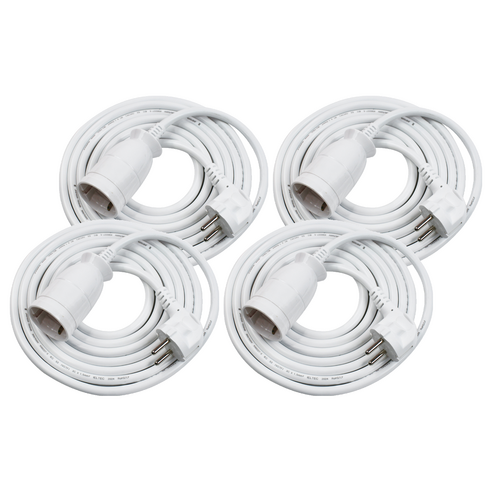 원스탑 고용량 이동형 연장선 1구, 2m, 화이트, 4개