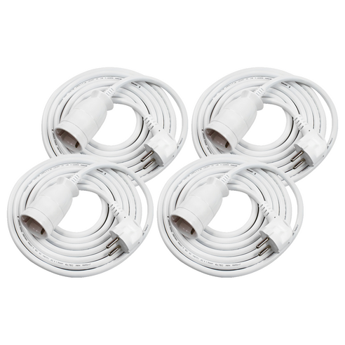 원스탑 고용량 이동형 콘센트 연장선 1구 OSM116, 5m, 화이트, 4개