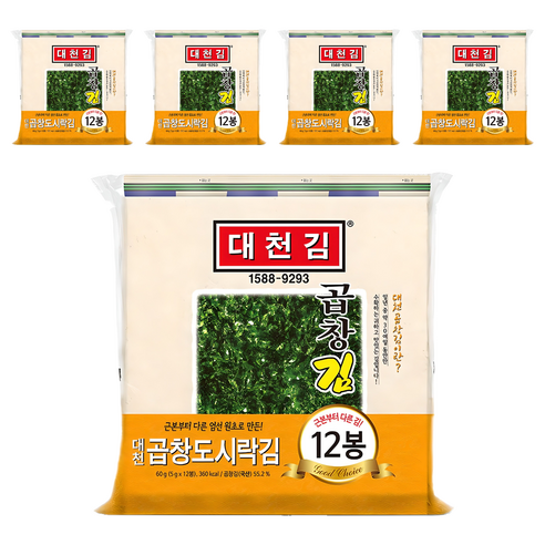 대천김 곱창 도시락김 C796-K, 5g, 60개