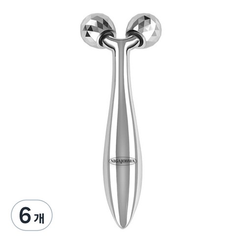 니가조화 3D 페이스 마사지 롤러, 6개, 실버