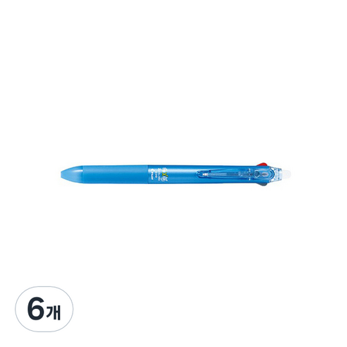 파이롯트 프릭션 2색 2C 볼펜 0.38mm, 라이트블루, 6개