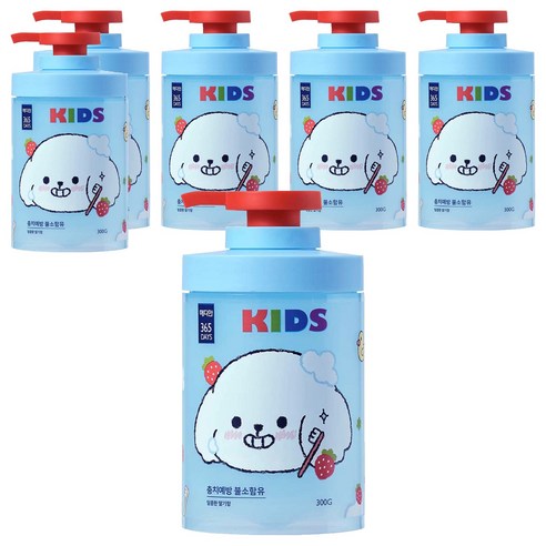 메디안 365 데이즈 어린이 펌핑 치약 레드베리민트향, 300g, 6개