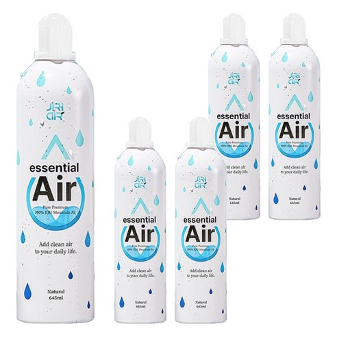 지리에어 프리미엄 대용량 에센셜 청정 에어 산소캔 645ml, 5개