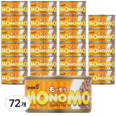 그린펫 모노모 고양이 캔, 참치 + 연어 혼합맛, 80g, 72개