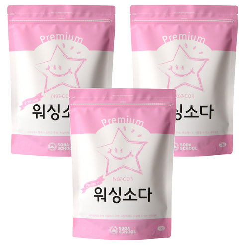 소다스쿨 프리미엄 워싱소다 본품, 2kg, 3개