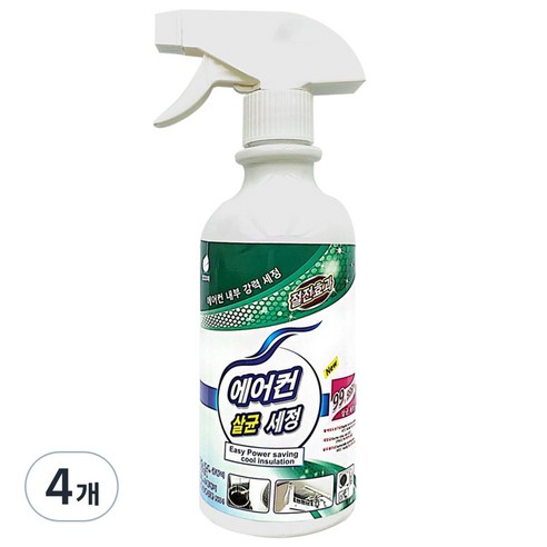 깔끄미 에어컨 살균 세정 실내용, 500ml, 4개