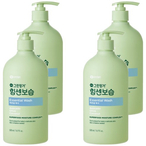 그린핑거 힘센보습 에센셜 바디워시, 500ml, 4개