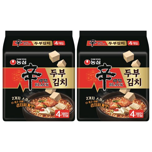 신라면 블랙 두부김치맛 라면 멀티 127g, 8개