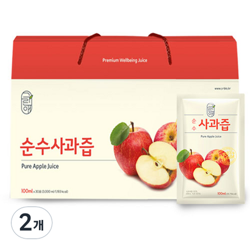 그린애 순수 사과즙 30p, 3L, 2개