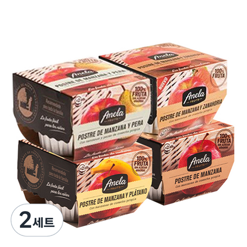 아넬라 생과일 디저트 스타트 A 패키지 100g x 2p x 4종 세트, 사과, 바나나, 당..., 100g, 2세트