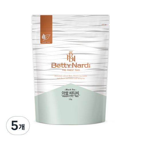 베티나르디 아쌈 씨티씨 티 지퍼백, 125g, 1개입, 5개