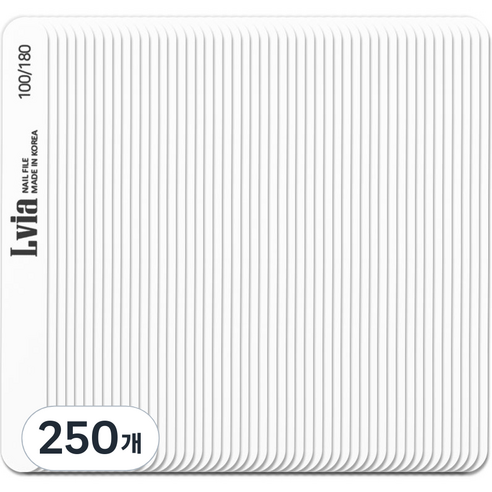 엘비아 100/180 우드 손톱 파일, 250개, 화이트