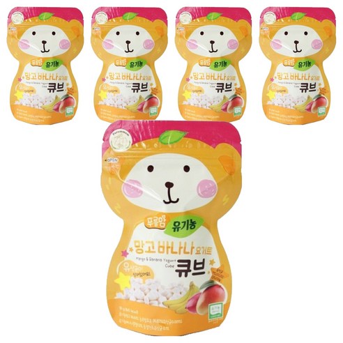 오가닉스토리 푸름맘 유기농 요거트 큐브 16g, 5개, 망고바나나