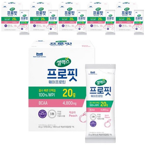 셀렉스 프로핏 웨이프로틴 파우더 복숭아, 330g, 6개