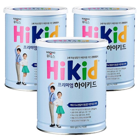 일동후디스 프리미엄 하이키드 분말영유아식 600g, 3개