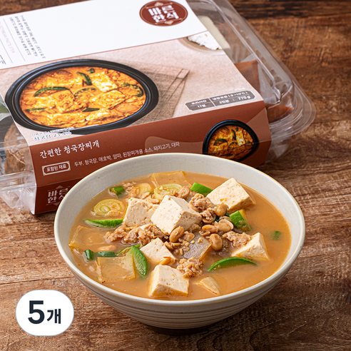 바른식 간편한 청국장 찌개 2인분, 770g, 5개