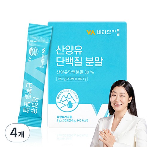 비타민마을 산양유 단백질 분말 스틱, 60g, 4개